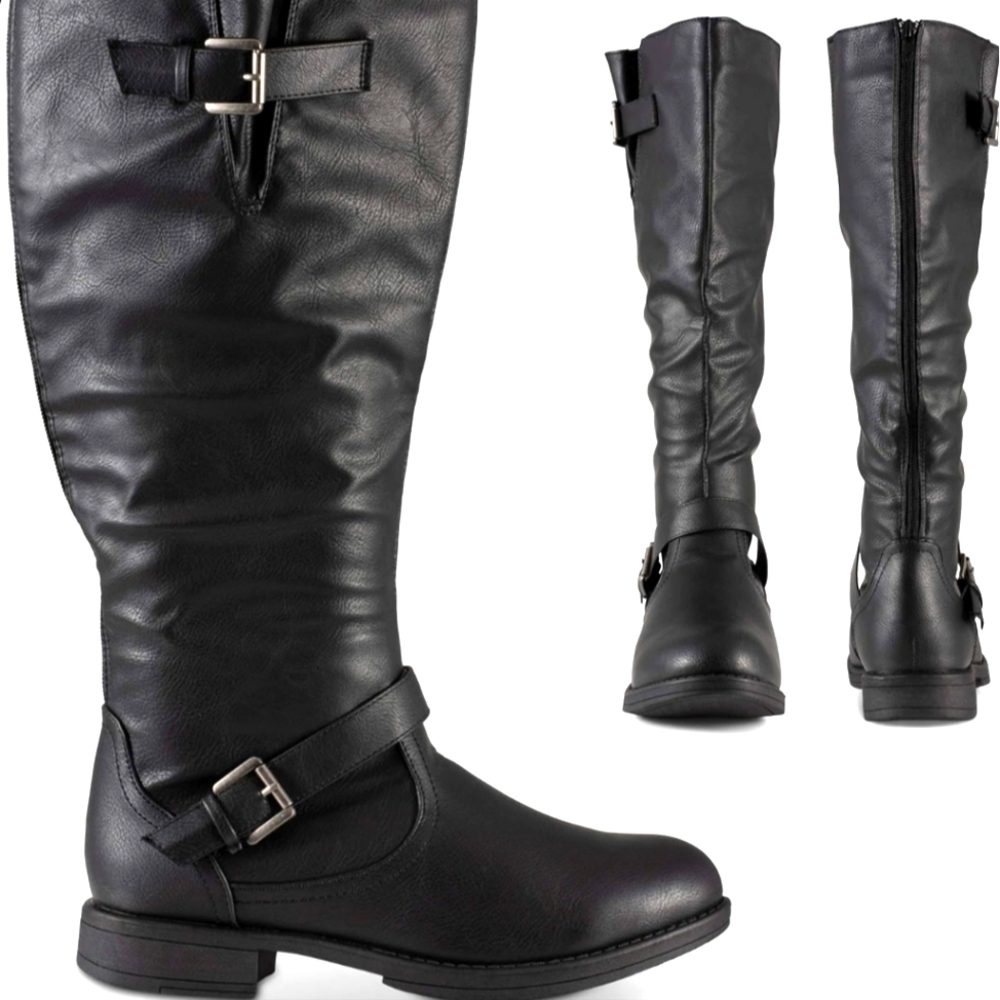 NWT Twisted Amira Women’s Wide Calf Boots - Size 10 - Black